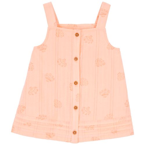 Blusa coral con estampado para niña