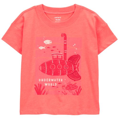 Camiseta coral con estampado para niño