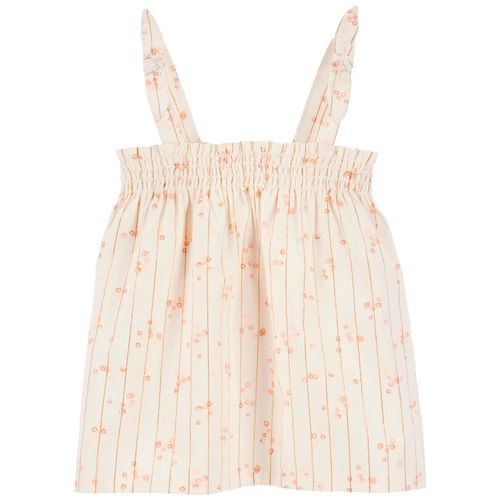 Blusa beige con estampado floral para niña