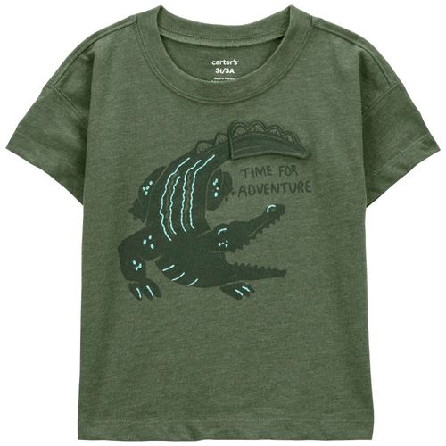 Camiseta verde con estampado para niño