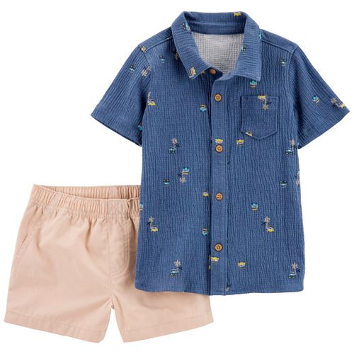 Conjunto de 2 piezas bicolor con estampado para bebé niño