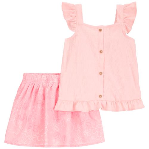 Conjunto de 2 piezas rosadas con estampado para niña