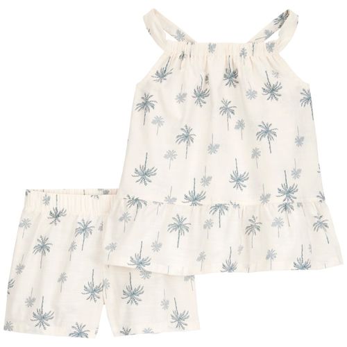 Conjunto de 2 piezas blancas con estampado para niña