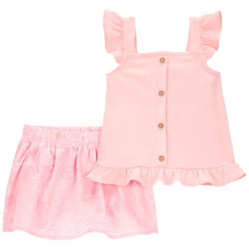 Conjunto de 2 piezas rosadas con estampado para bebé niña