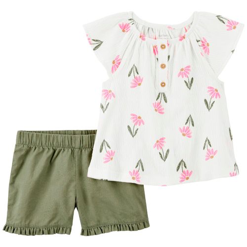 Conjunto de 2 piezas bicolor con estampado para niña