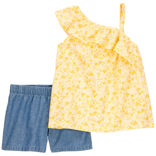 Conjunto de 2 piezas bicolor con estampado para niña