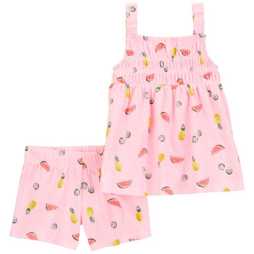 Conjunto de 2 piezas rosadas con estampado para niña