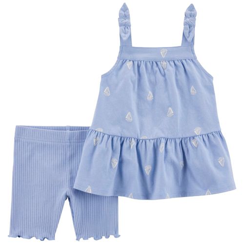 Conjunto de 2 piezas celestes con estampado para niña