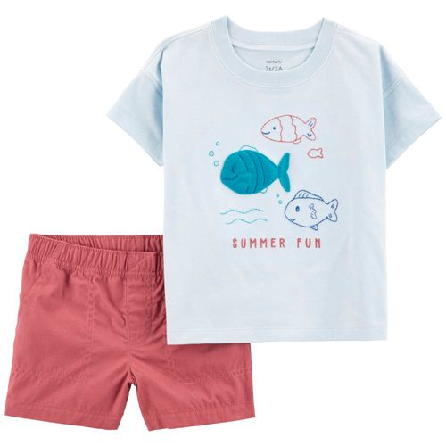 Conjunto de 2 piezas bicolor con estampado para niño