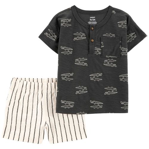 Conjunto de 2 piezas bicolor con estampado para niño
