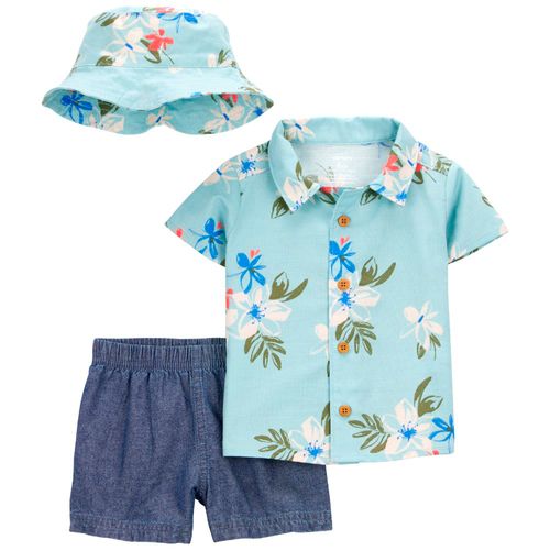 Conjunto de 3 piezas bicolor con estampado para bebé niño