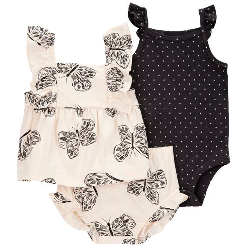 Conjunto de 3 piezas multicolor con estampado para bebé niña