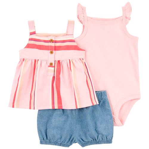 Conjunto de 3 piezas multicolor con estampado para bebé niña