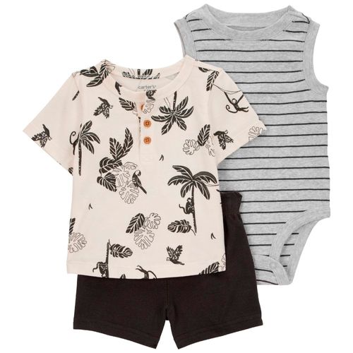 Conjunto de 3 piezas multicolor con estampado para bebé niño