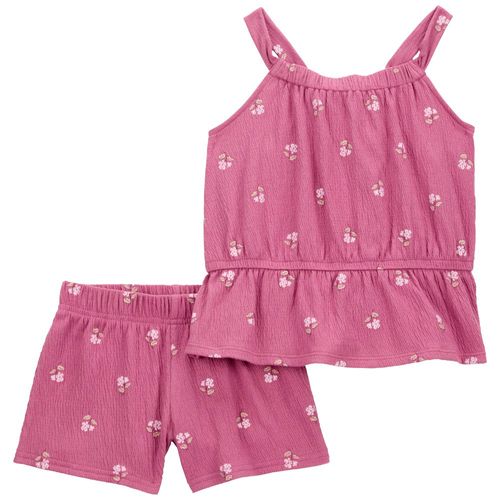 Conjunto de 2 piezas rosadas con estampado para niña