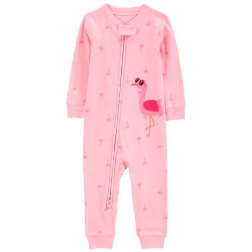 Pijama rosado con estampado de flamingo para bebé niña
