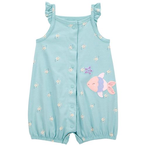 Romper celeste con estampado para bebé niña