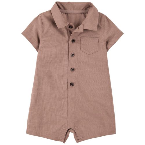 Romper café sólido para bebé niño