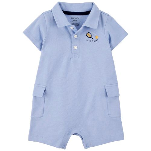 Romper celeste sólido para bebé niño