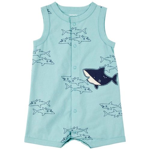 Romper celeste con estampado para bebé niño