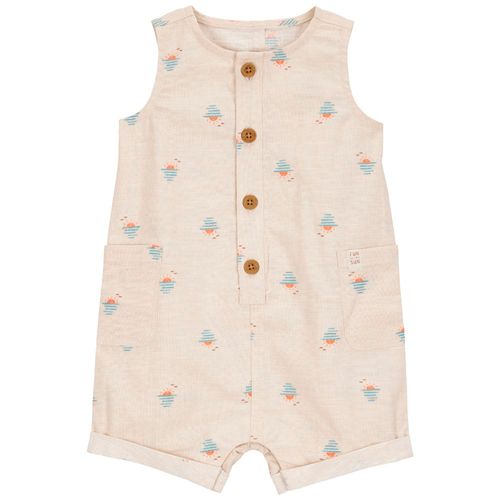 Romper beige con estampado para bebé niño
