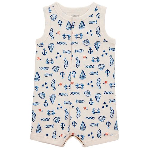 Romper blanco con estampado para bebé niño