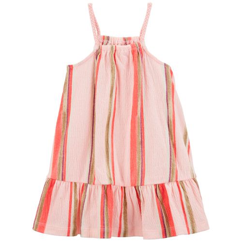 Vestido multicolor a rayas para niña