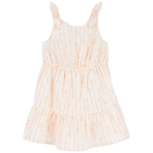 Vestido blanco con estampado para niña