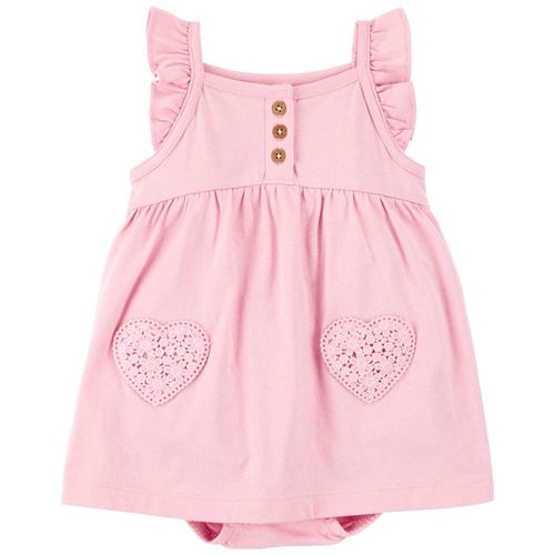 Vestido rosado sólido para bebé niña