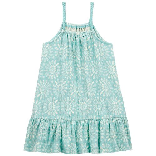Vestido verde con estampado para niña