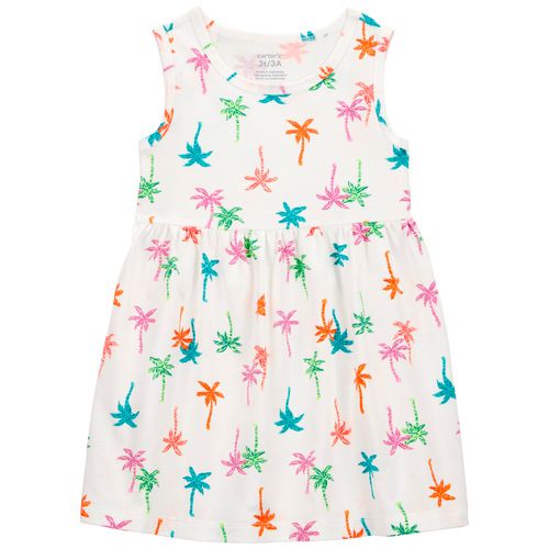 Vestido blanco con estampado para niña