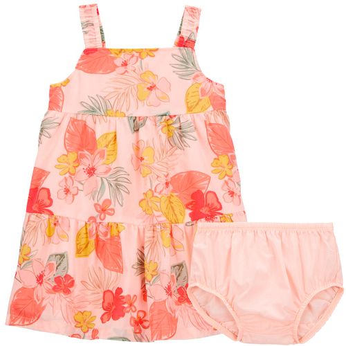 Vestido multicolor con estampado floral para bebé niña