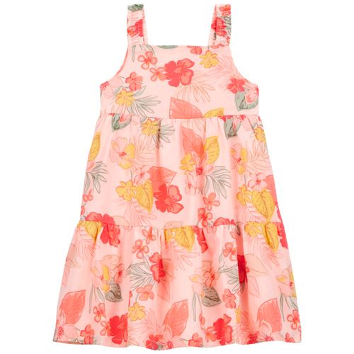 Vestido multicolor con estampado floral para niña