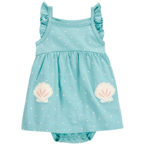 Vestido celeste con estampado para bebé niña