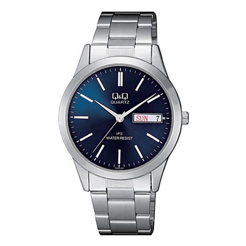 Reloj Q&Q análogo metálico plateado para hombre