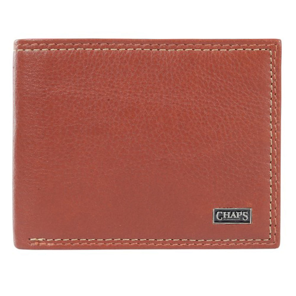 Billetera bifold Chaps café claro de cuero para hombre Siman El