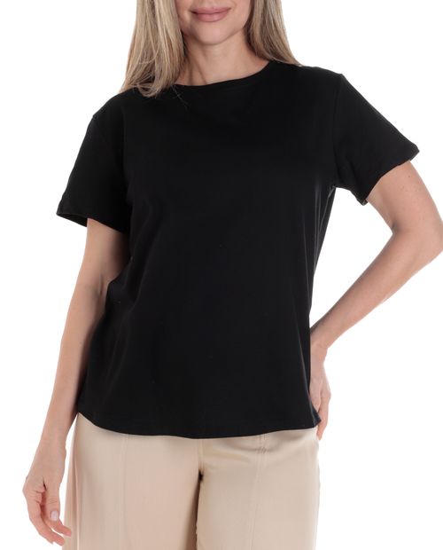 Camiseta Nicolle negra manga corta para mujer