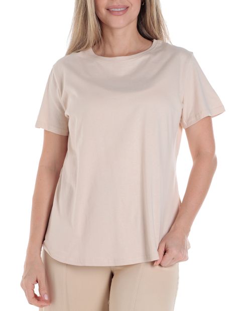 Camiseta Nicolle beige manga corta para mujer