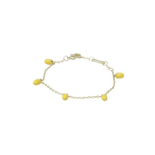 Pulsera con dijes de limones de brass en baño de oro 1mm-6" para mujer