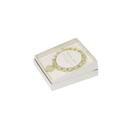 Pulsera con dije de brass con baño de oro 2.5cm-7" para mujer