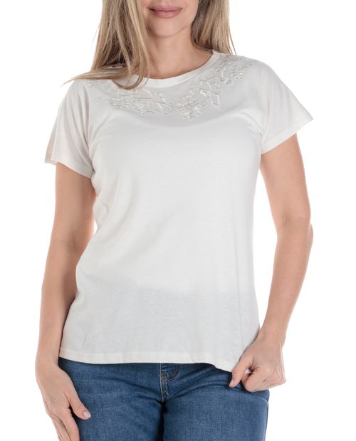 Camiseta Nicolle blanca manga corta para mujer
