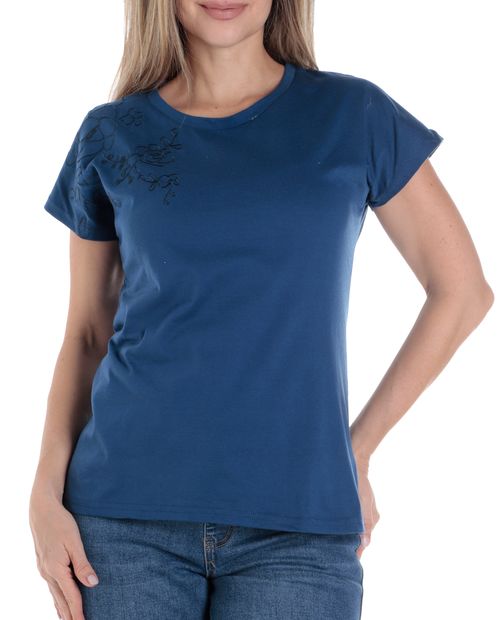 Camiseta Nicolle azul manga corta para mujer