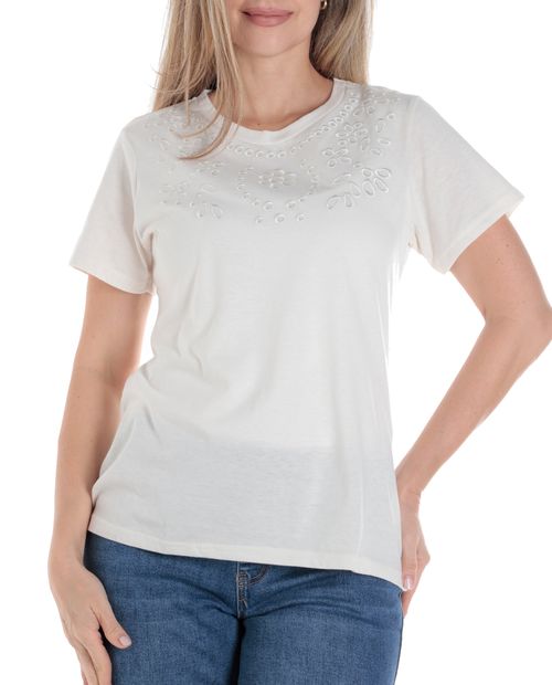 Camiseta Nicolle blanca manga corta para mujer