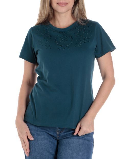Camiseta Nicolle verde manga corta para mujer