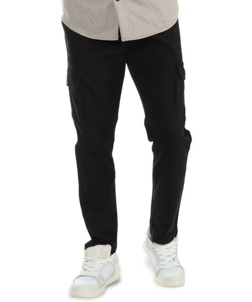 Pantalón jogger tipo cargo Unexpected negro sólido para hombre