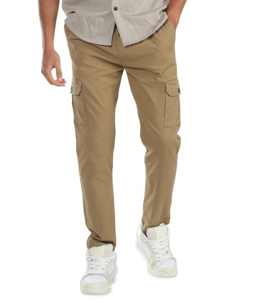Pantalón jogger tipo cargo Unexpected khaki sólido para hombre
