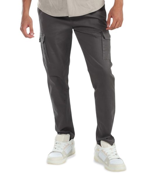 Pantalón jogger tipo cargo Unexpected gris oscuro sólido para hombre