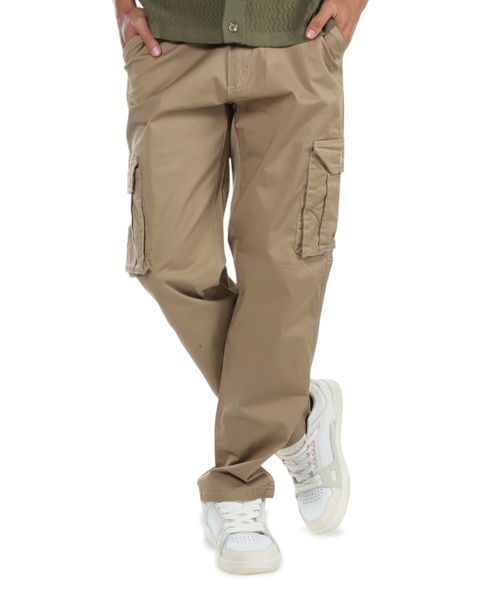 Pantalón cargo Unexpected straight fit khaki sólido para hombre