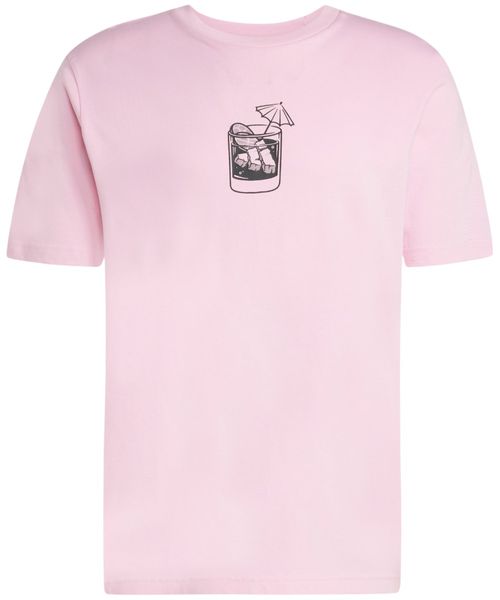 Camiseta deportiva Adidas lounge drink graphic rosada para hombre