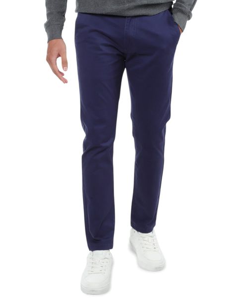 Pantalón chino Unexpected slim fit azul sólido para hombre